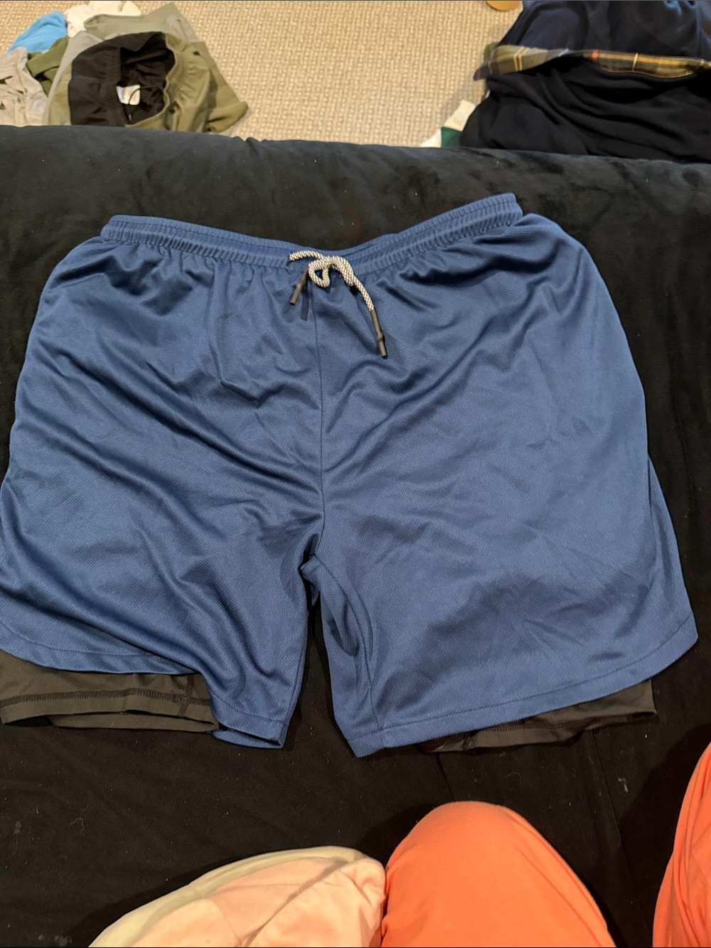 Source Unknown Black Shorts with Navy Waistband